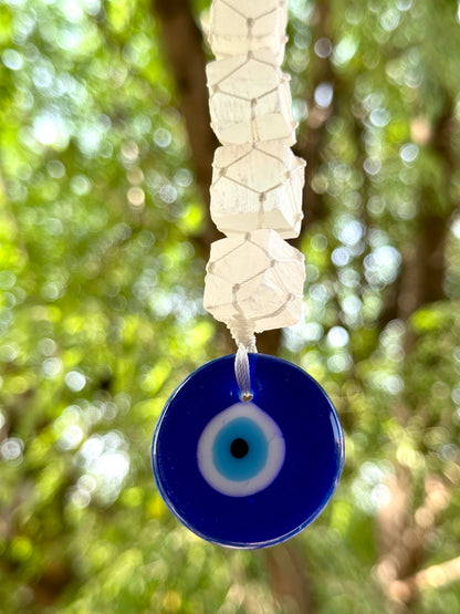 Selenite Evil Eye Hanging