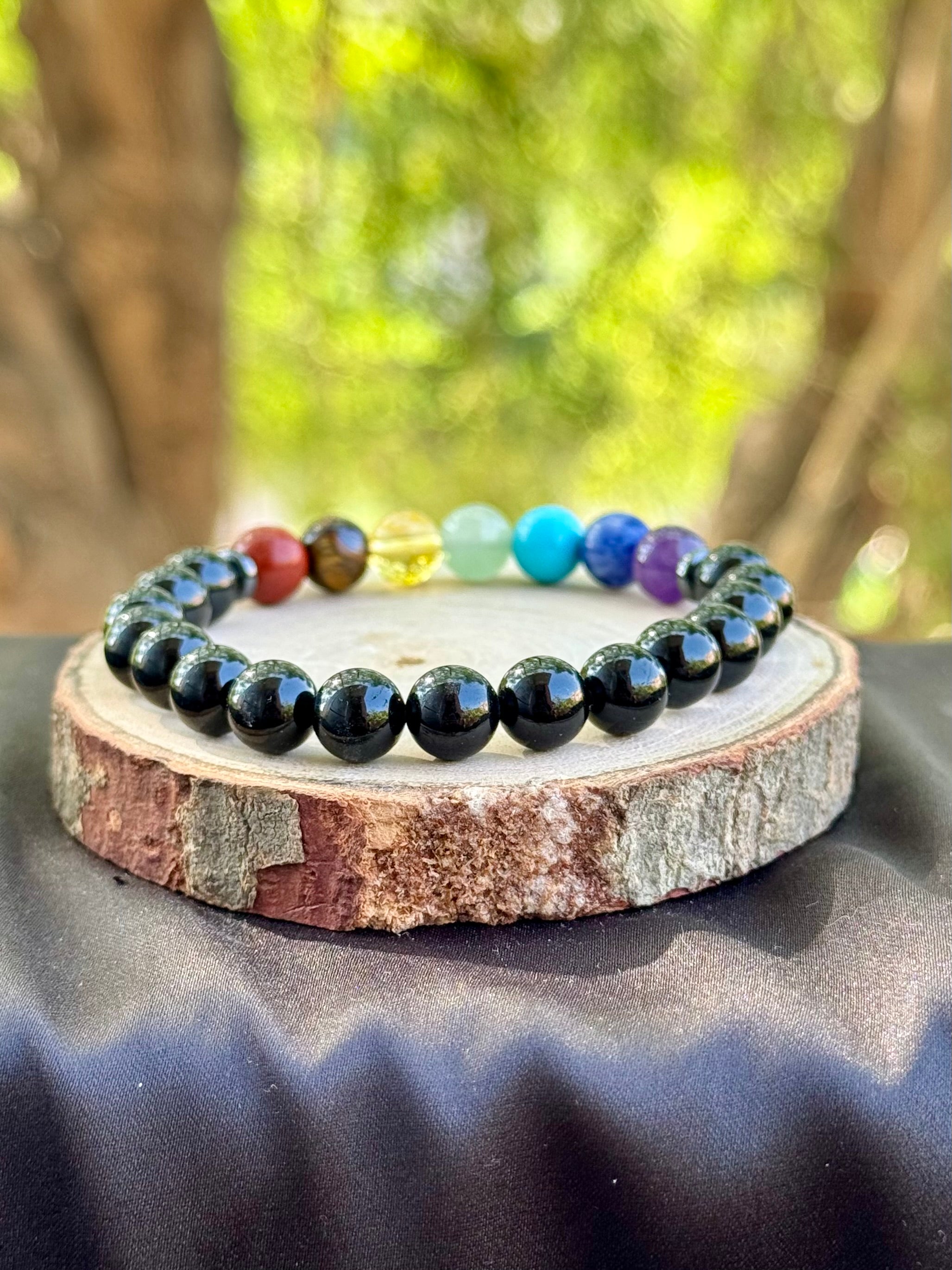 7 Chakra - Black Tourmaline Bracelet