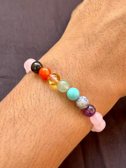 7 Chakra - Rose Quartz Bracelet