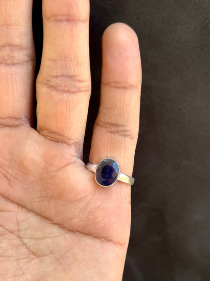 Blue Sapphire (Neelam) Adjustable Ring