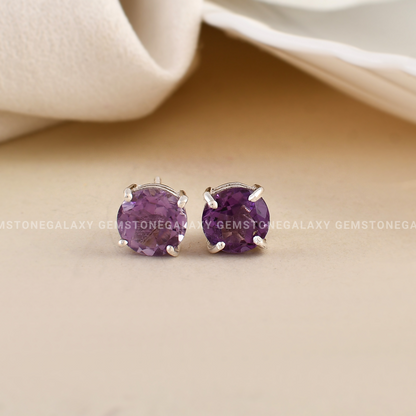 Amethyst Stud Earrings