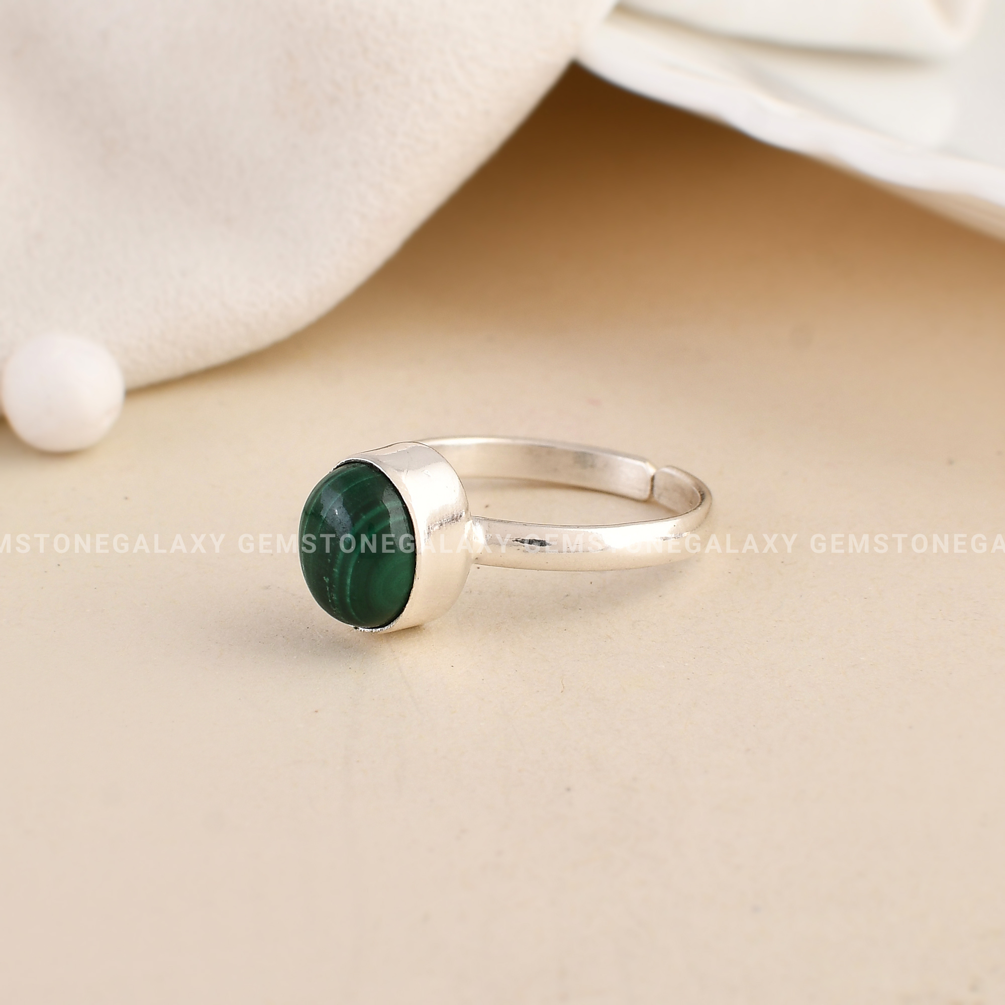 Malachite Adjustable Ring