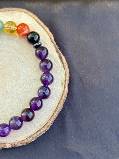 7 Chakra - Amethyst Bracelet