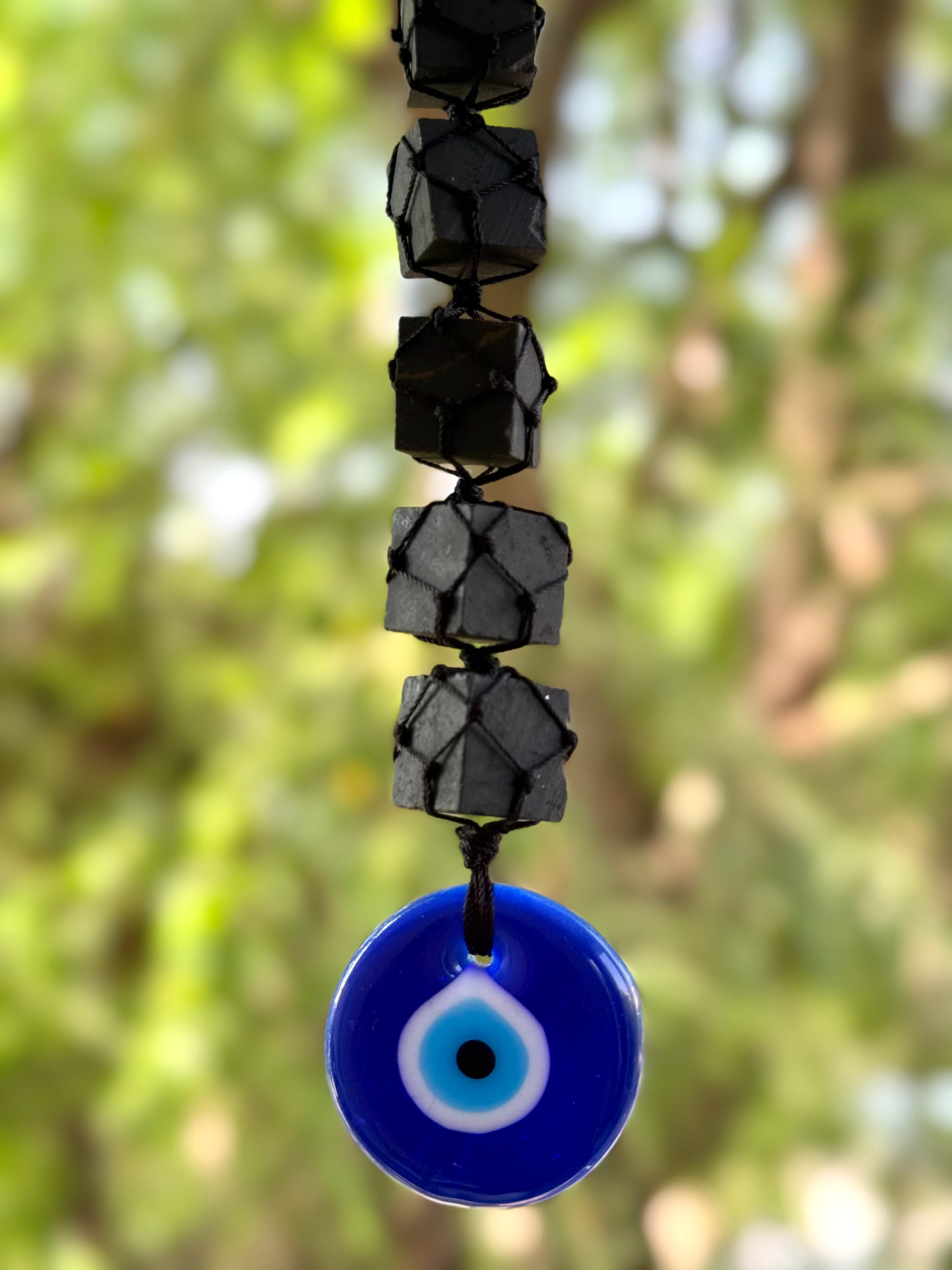 Black Tourmaline Evil Eye Hanging