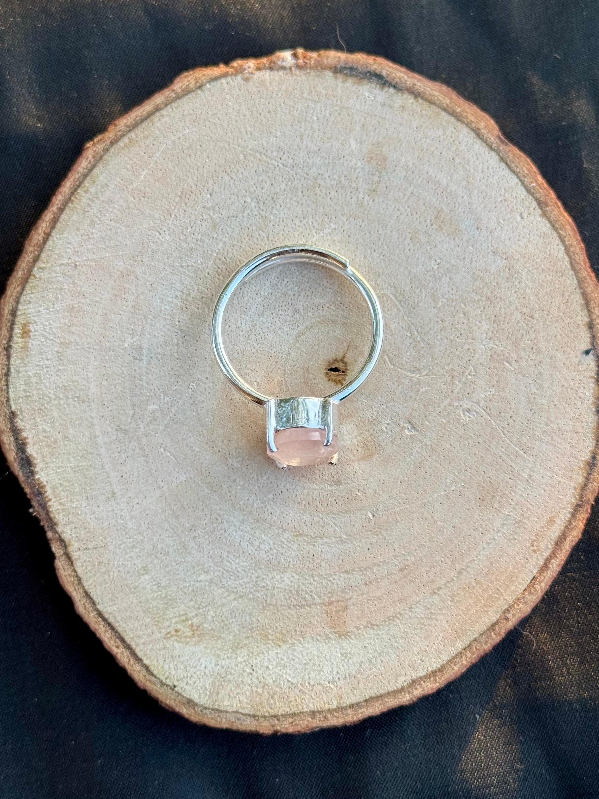 Rose Quartz Adjustable Ring