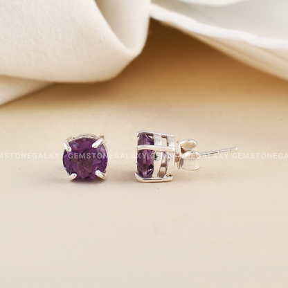 Amethyst Stud Earrings