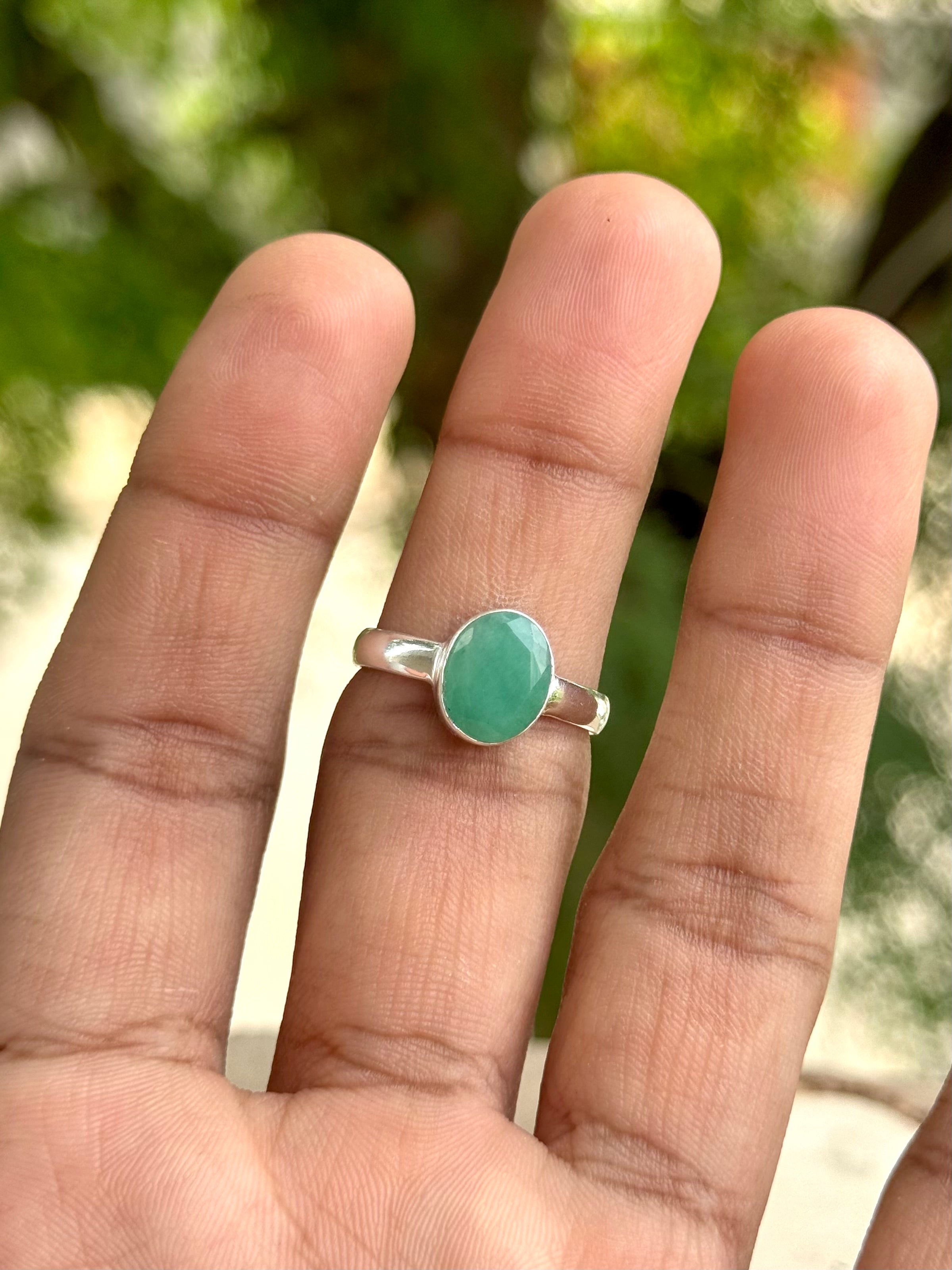 Emerald Adjustable Ring