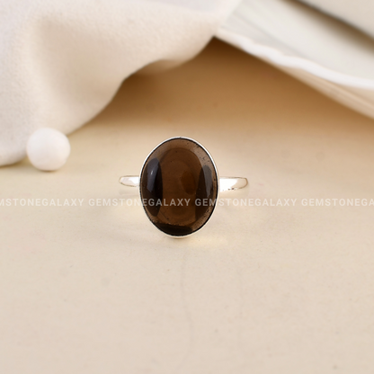 Smoky Quartz Adjustable Ring