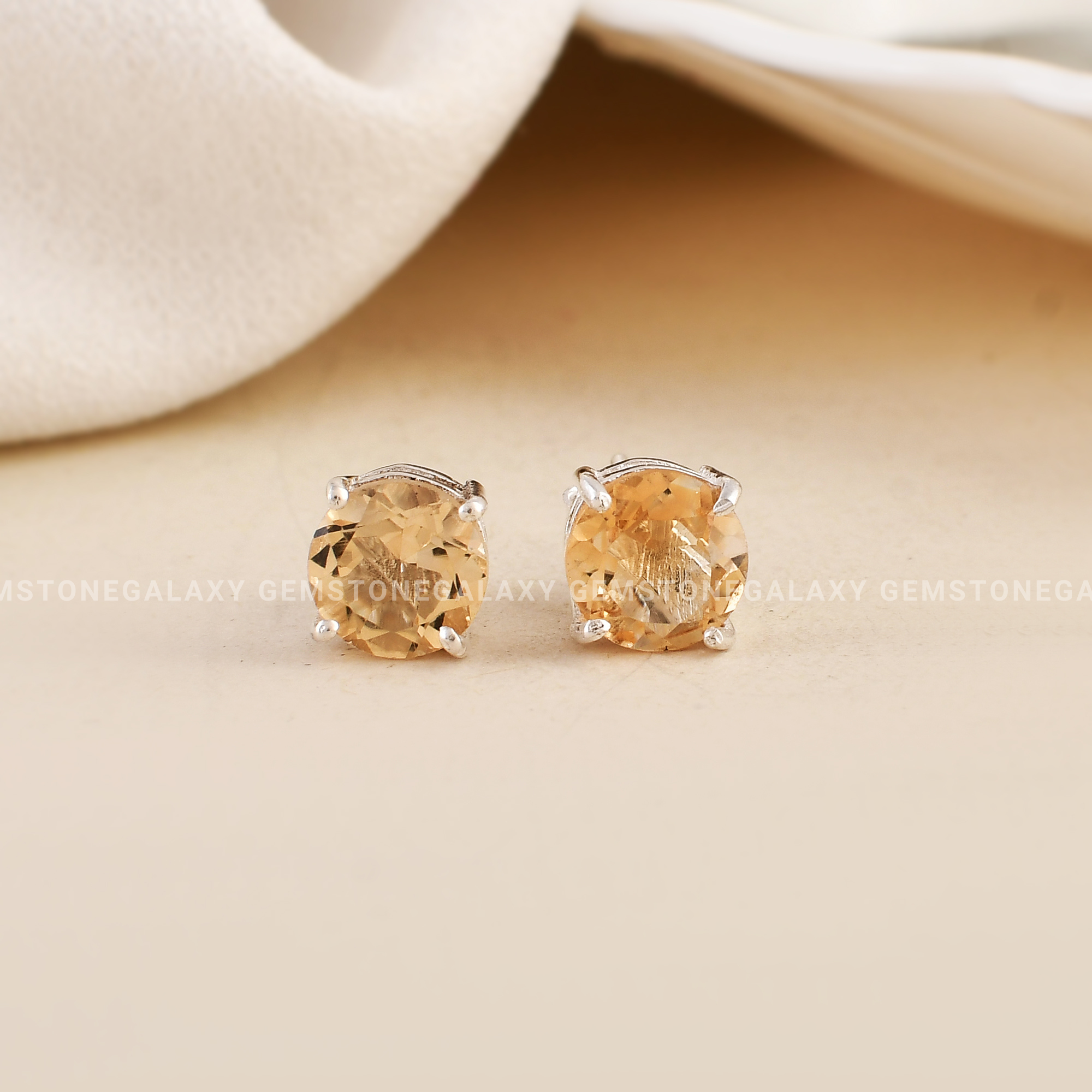 Citrine Stud Earrings