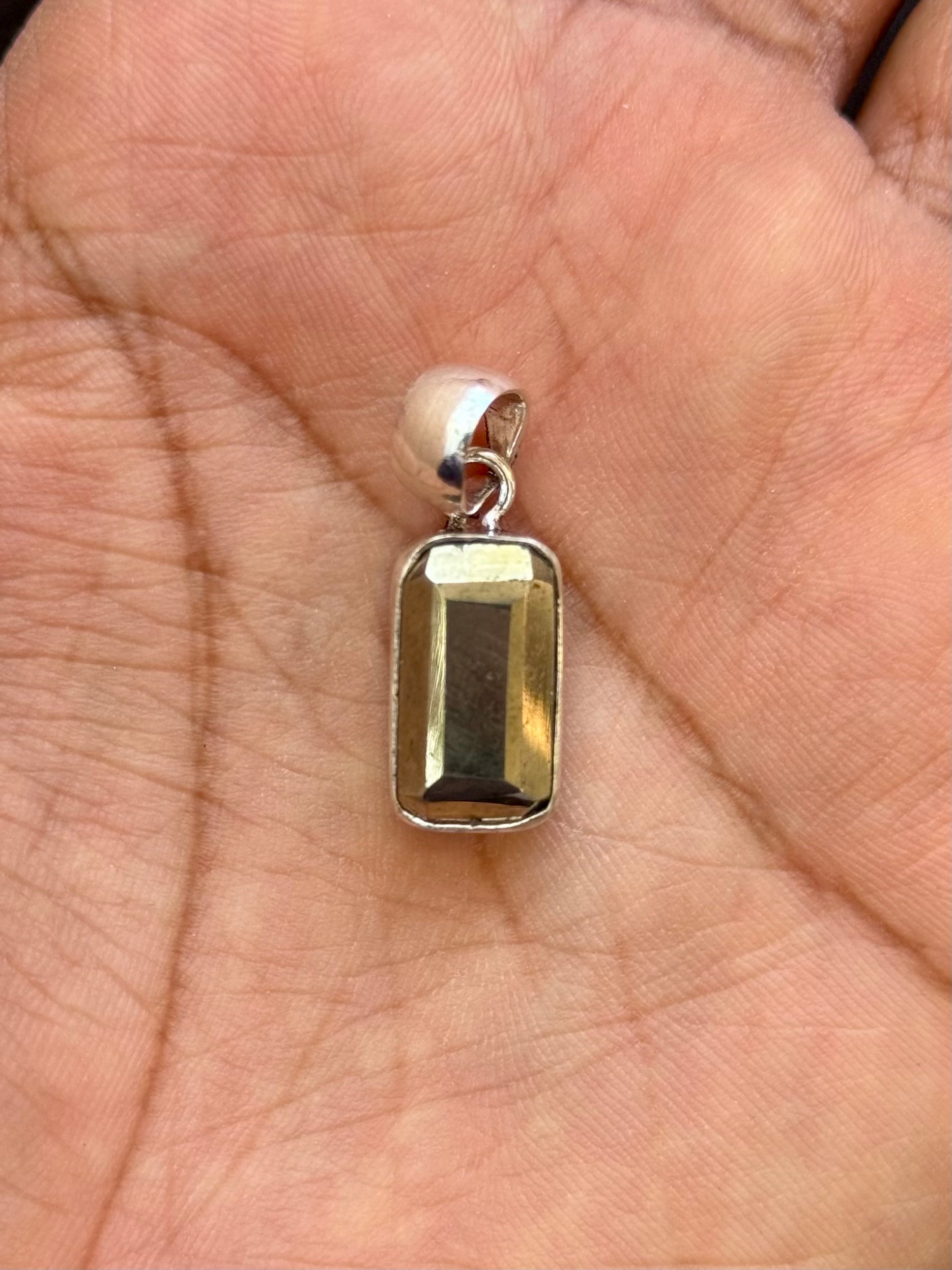 Pyrite Rectangle Pendant