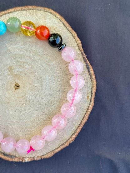 7 Chakra - Rose Quartz Bracelet