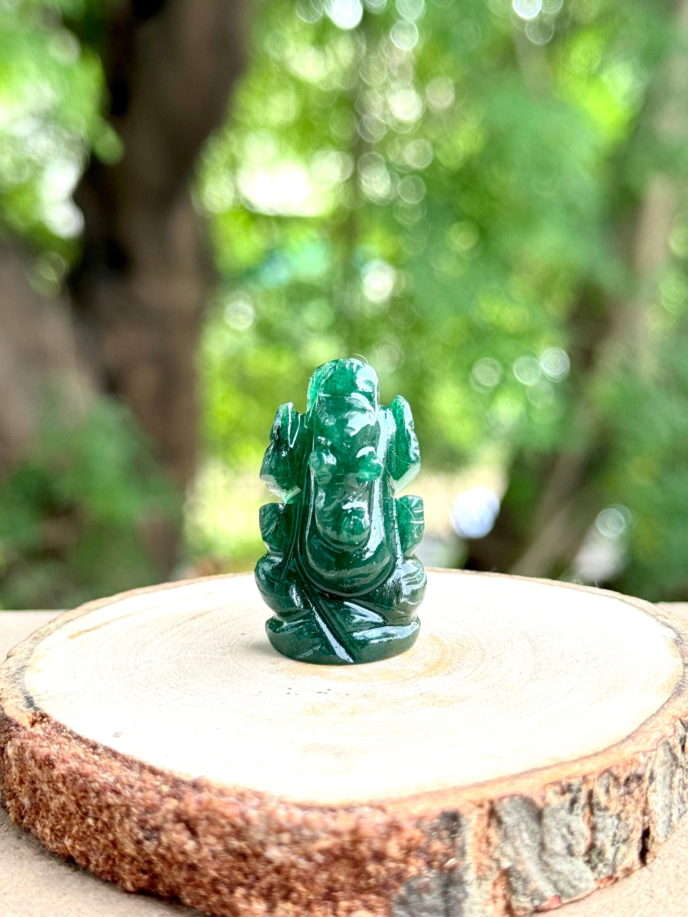 Green Aventurine Mini Ganesha