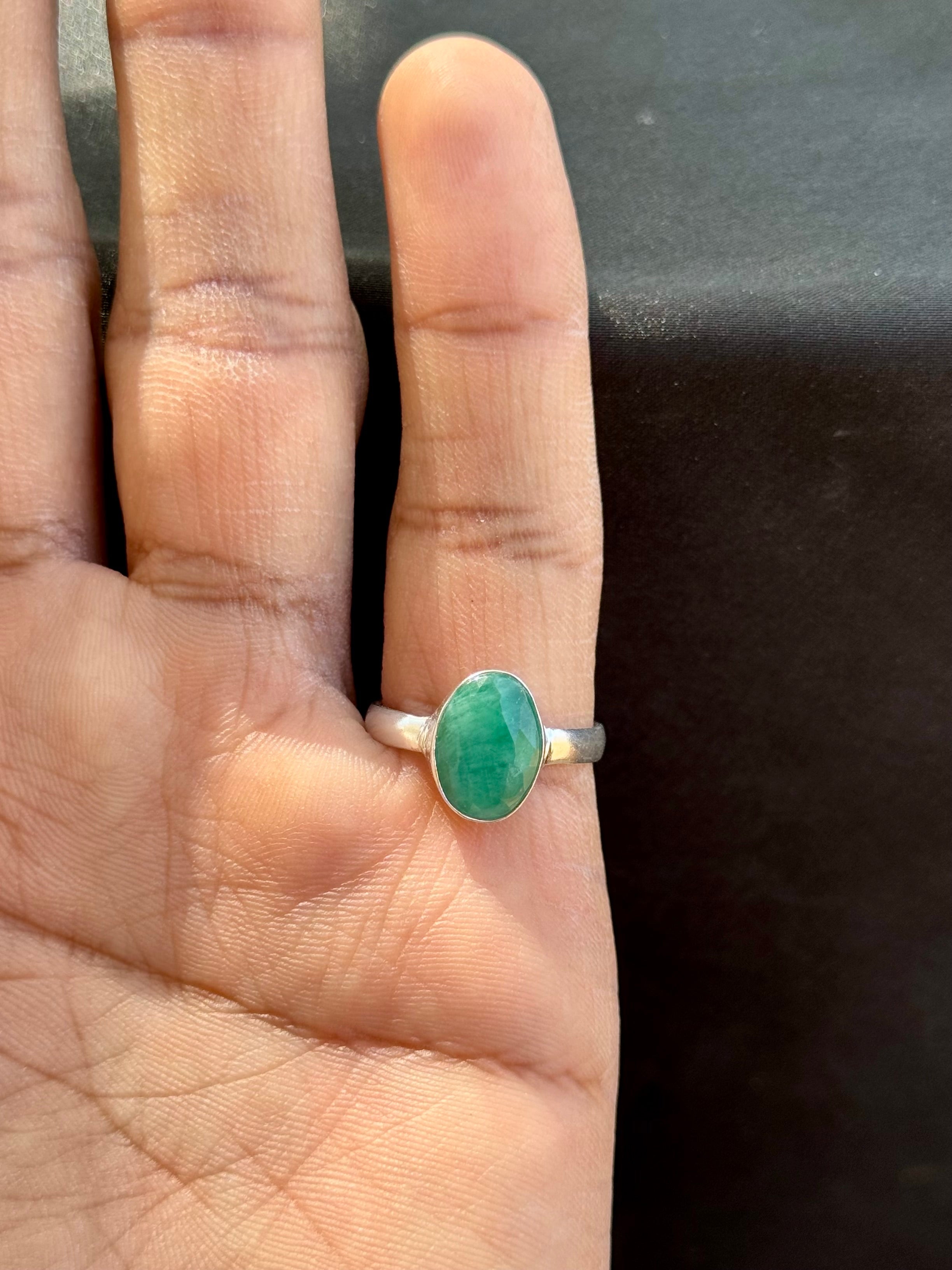 Emerald Adjustable Ring