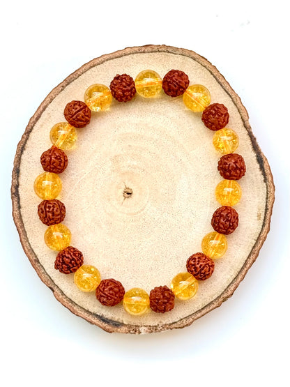 Citrine - Rudraksha Bracelet