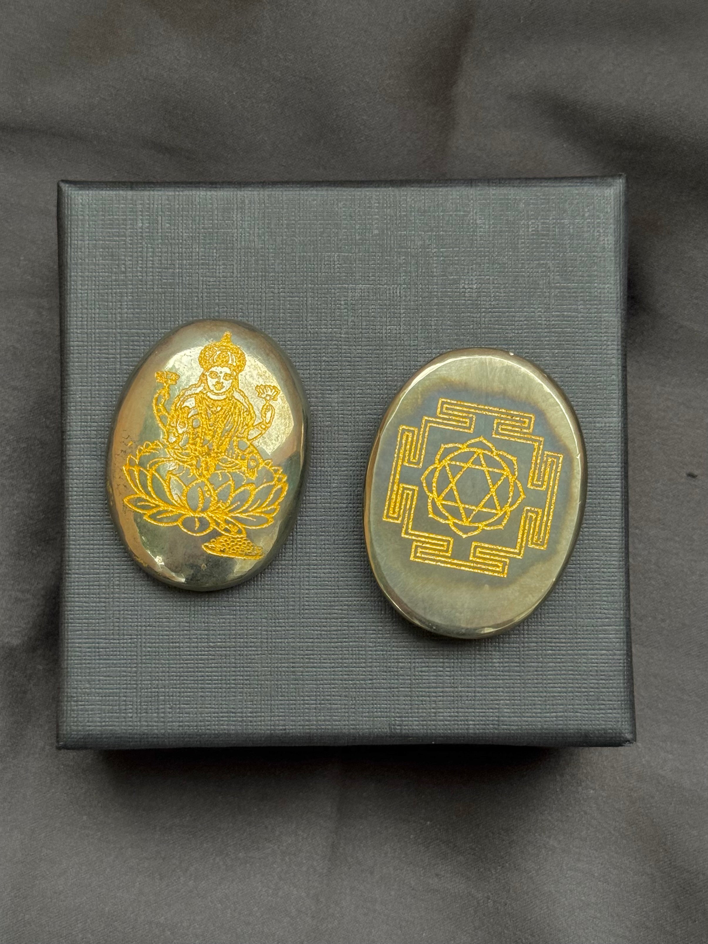 Lakshmi Ji and Shri Yantra Pyrite Coin