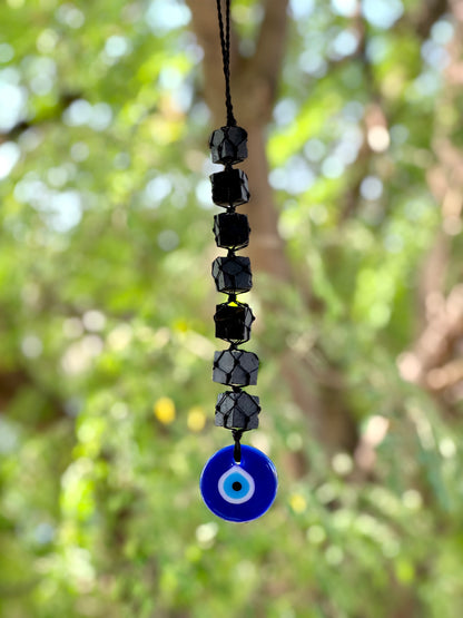 Black Tourmaline Evil Eye Hanging