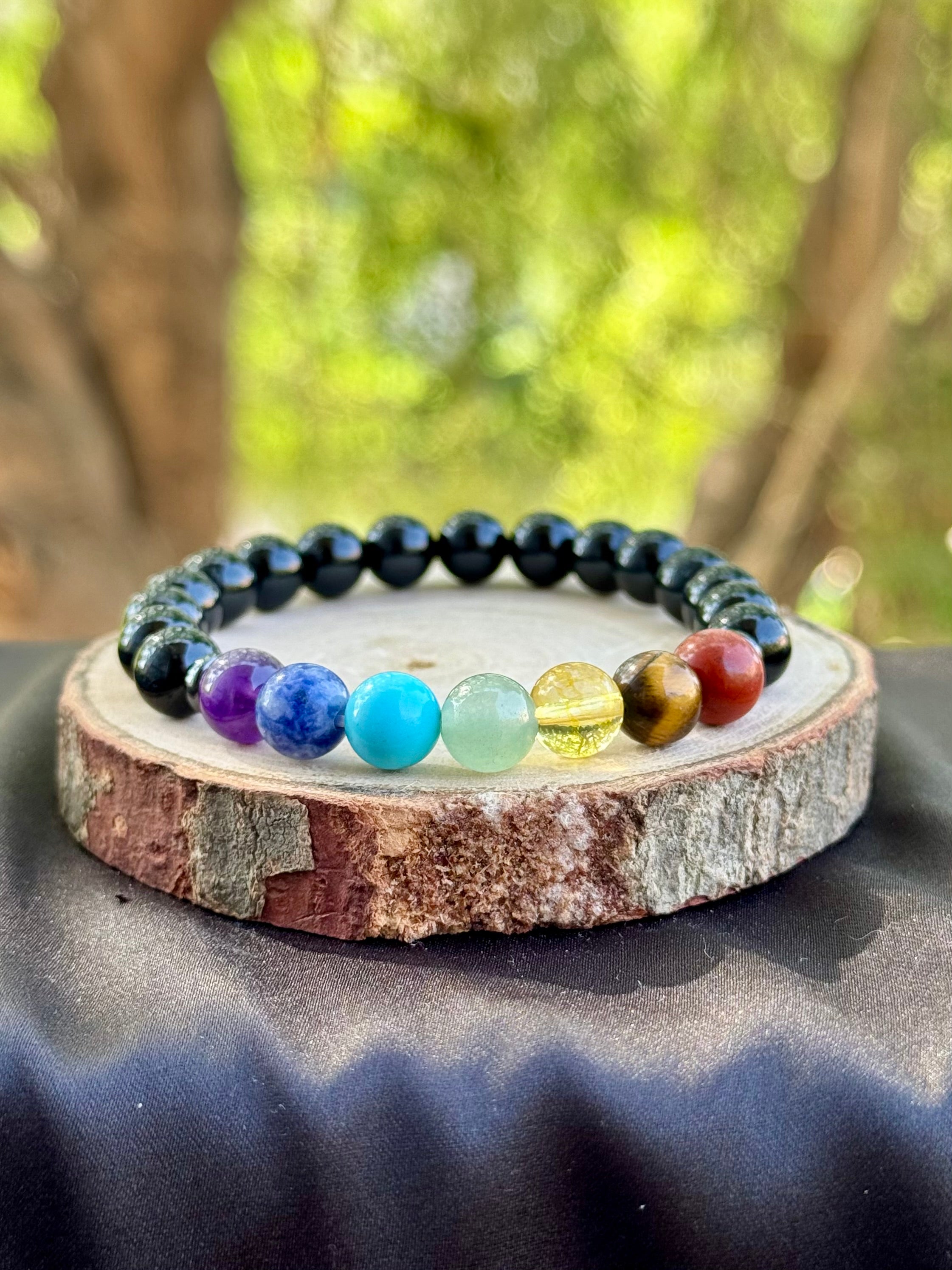 7 Chakra - Black Tourmaline Bracelet