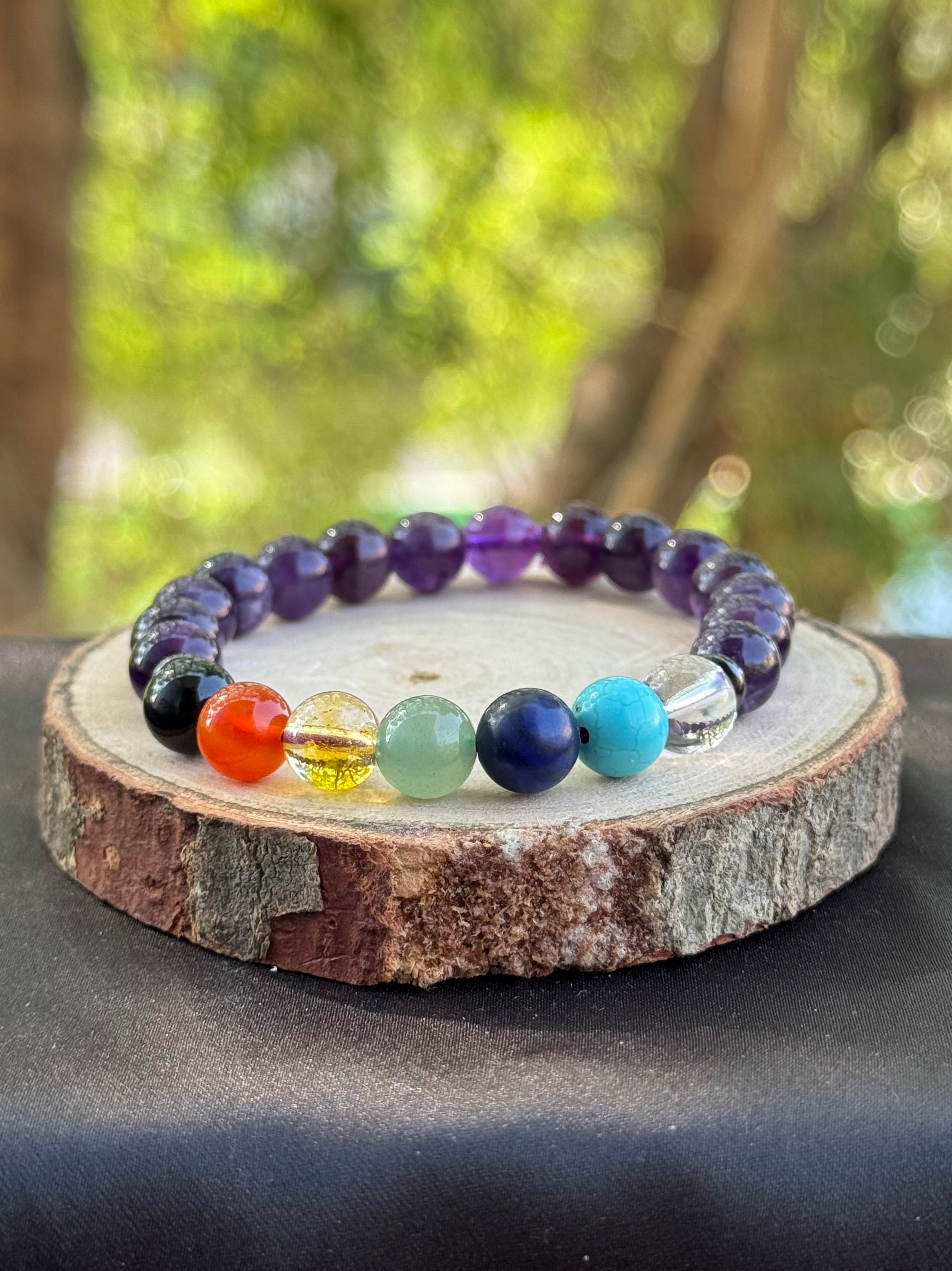 7 Chakra - Amethyst Bracelet