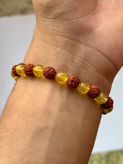 Citrine - Rudraksha Bracelet