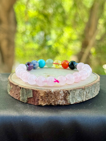 7 Chakra - Rose Quartz Bracelet