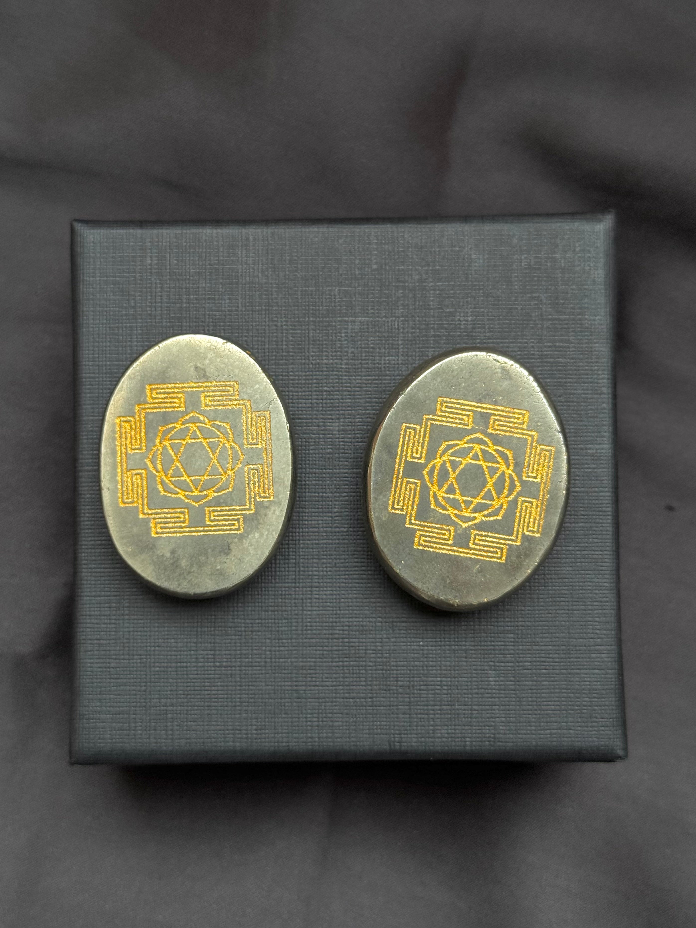 Lakshmi Ji and Shri Yantra Pyrite Coin