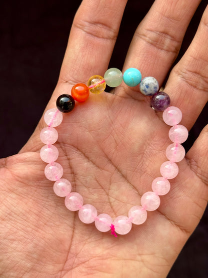 7 Chakra - Rose Quartz Bracelet