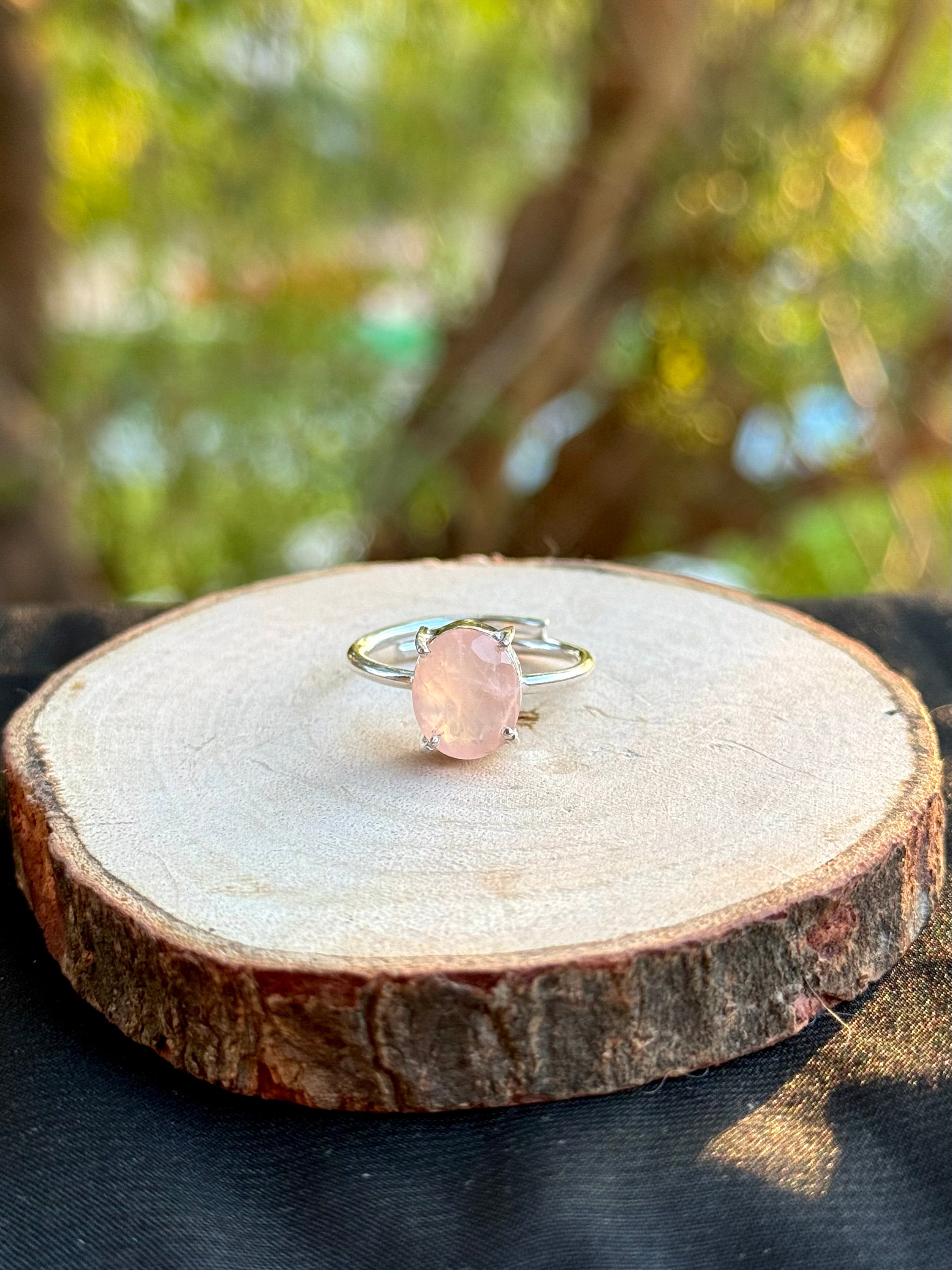 Rose Quartz Adjustable Ring