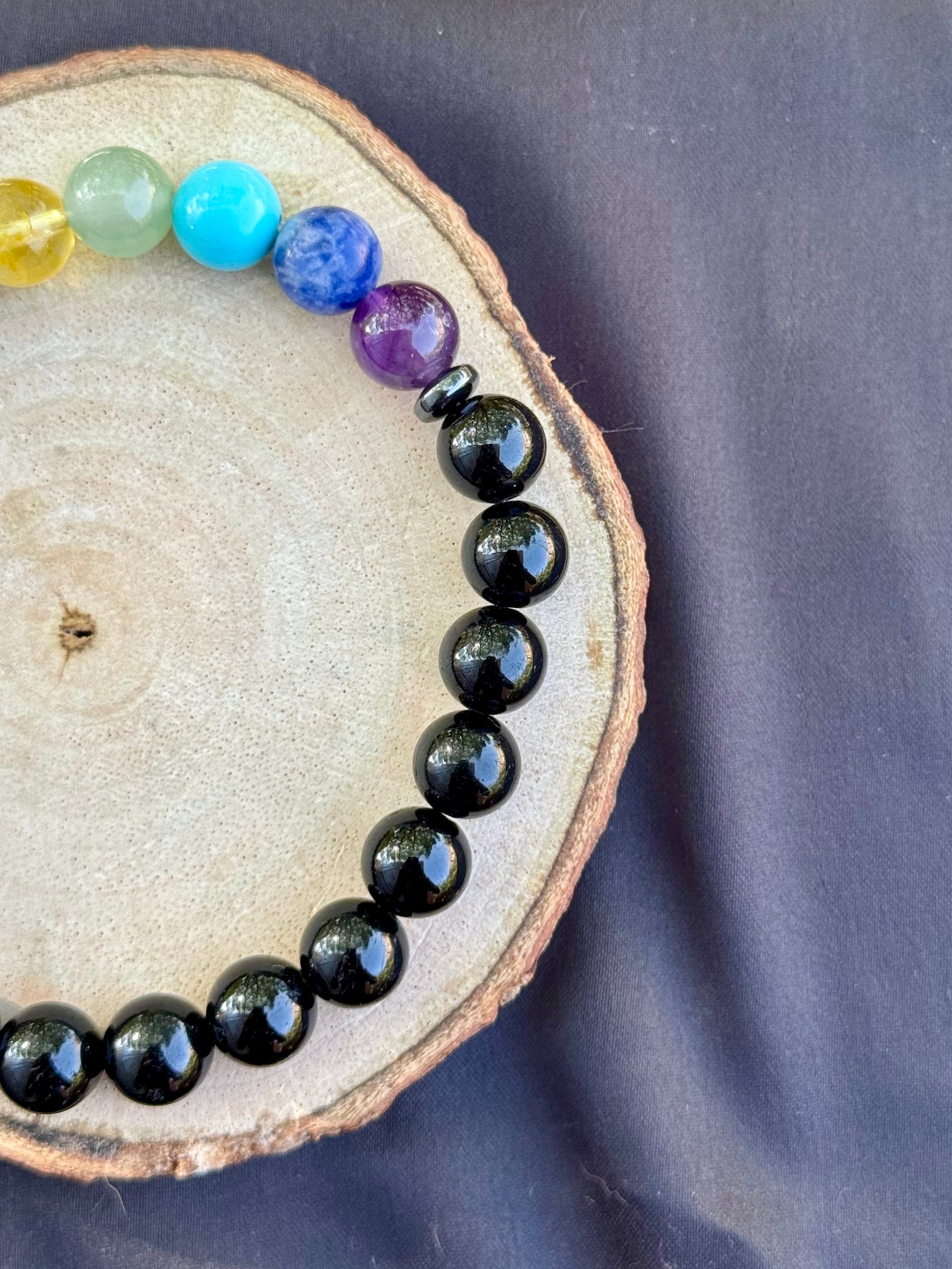 7 Chakra - Black Tourmaline Bracelet