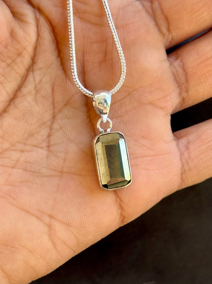 Pyrite Rectangle Pendant