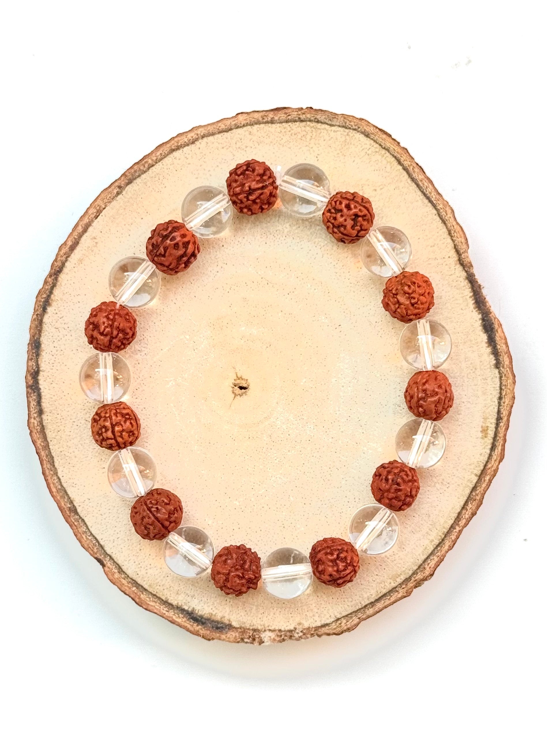 Clear Quartz - Rudraksha Bracelet