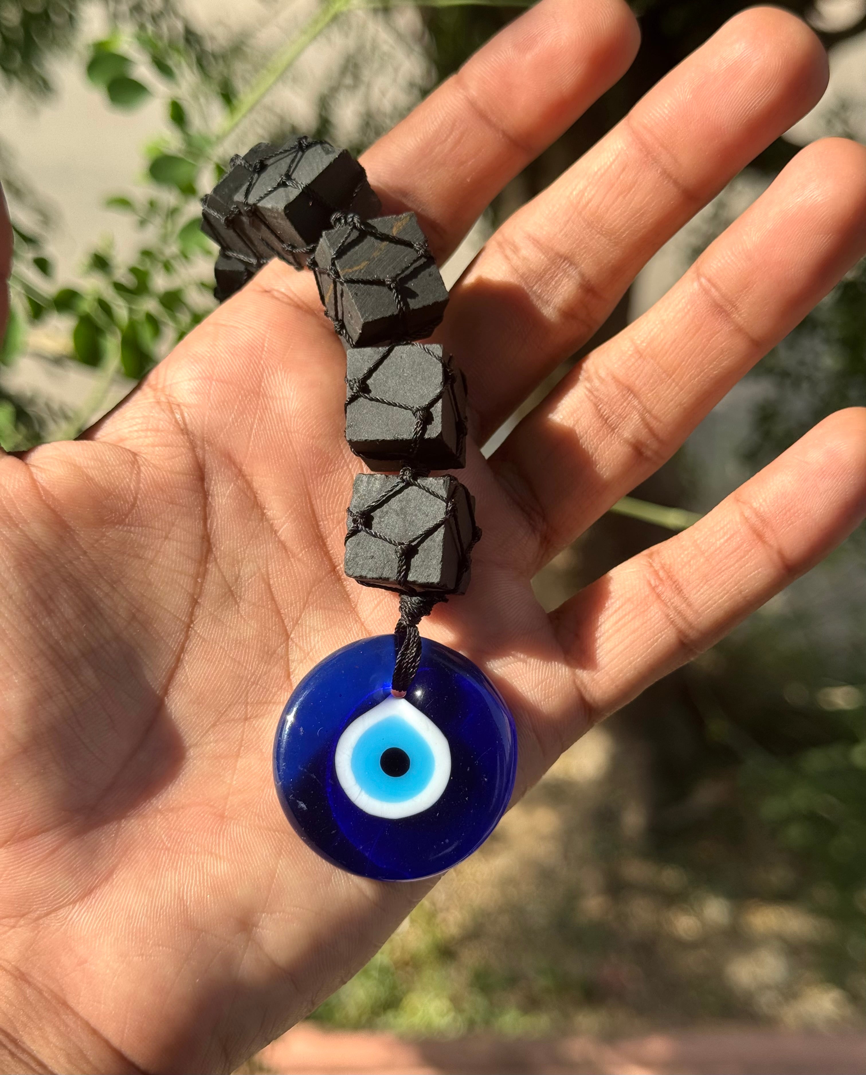 Black Tourmaline Evil Eye Hanging