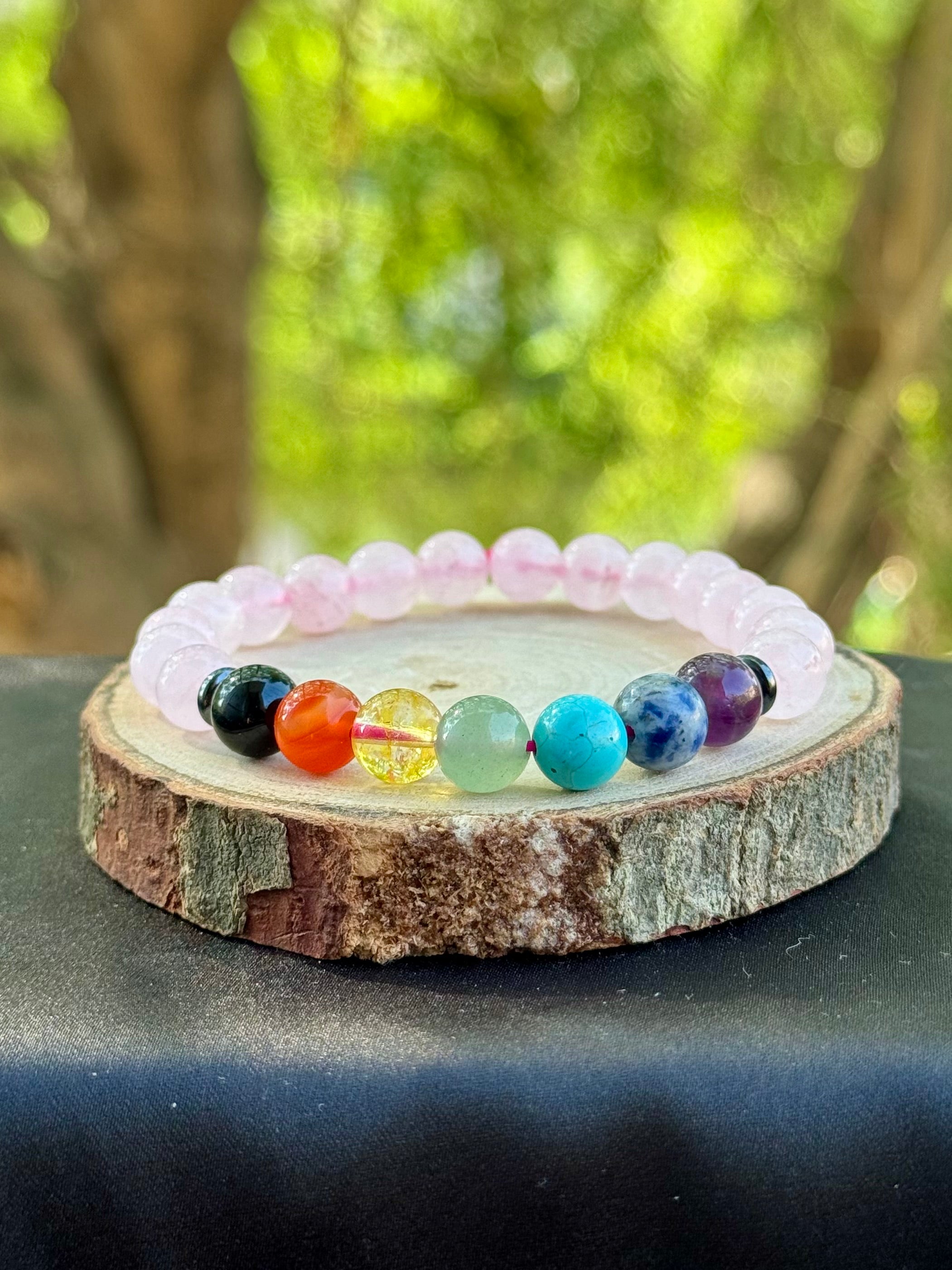 7 Chakra - Rose Quartz Bracelet