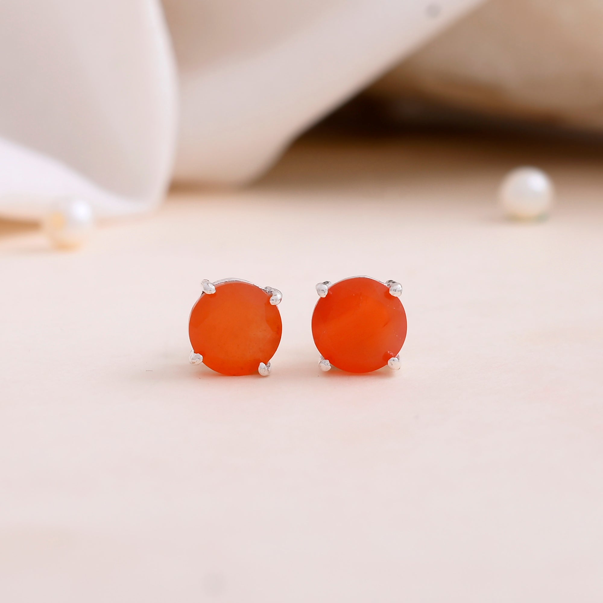 Carnelian Stud Earrings