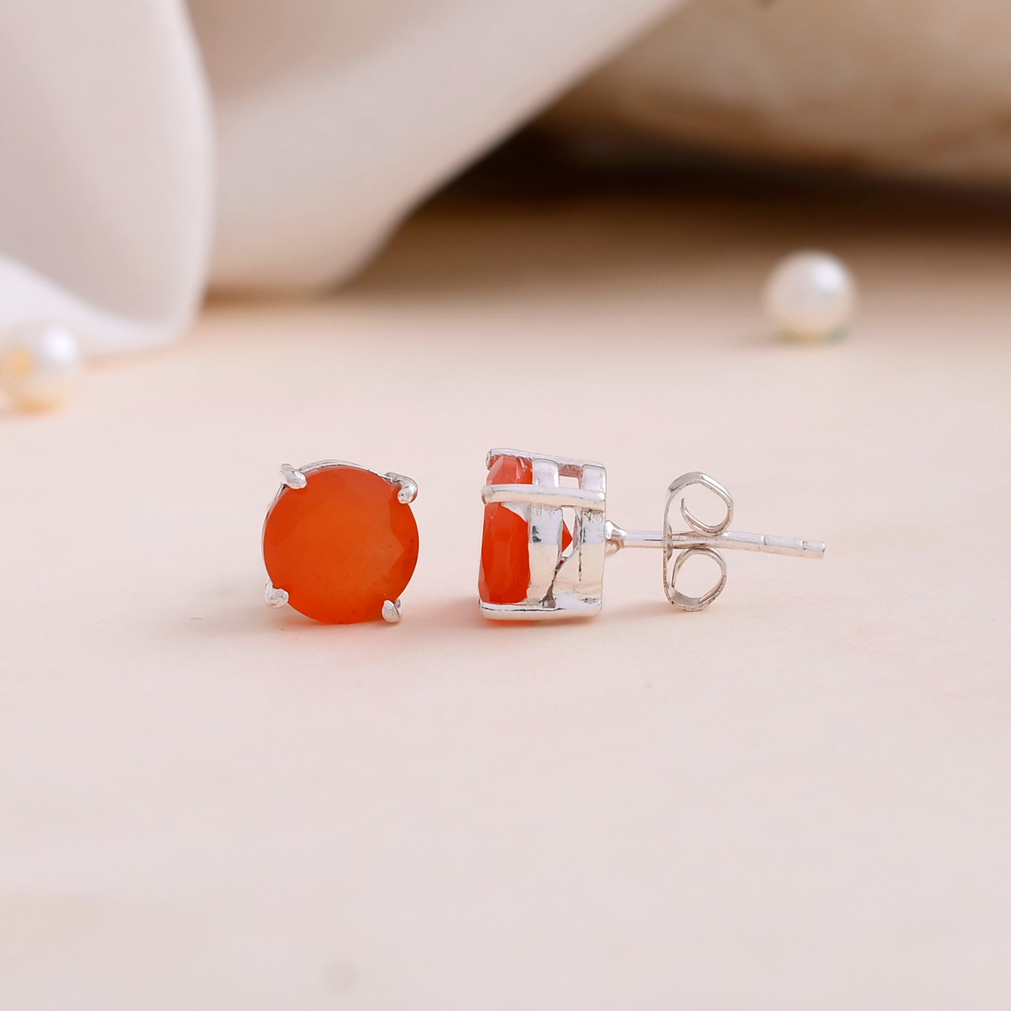 Carnelian Stud Earrings