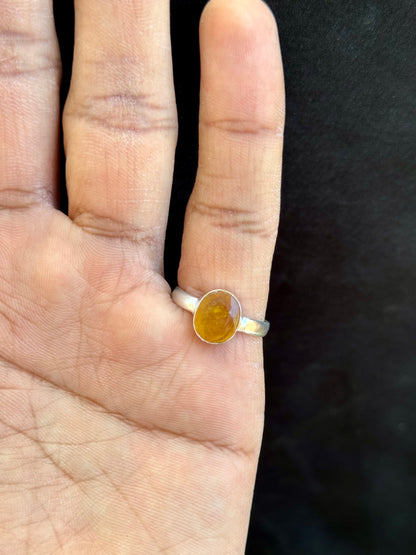 Yellow Sapphire (Pukhraj) Adjustable Ring