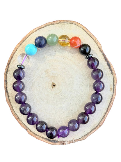 7 Chakra - Amethyst Bracelet