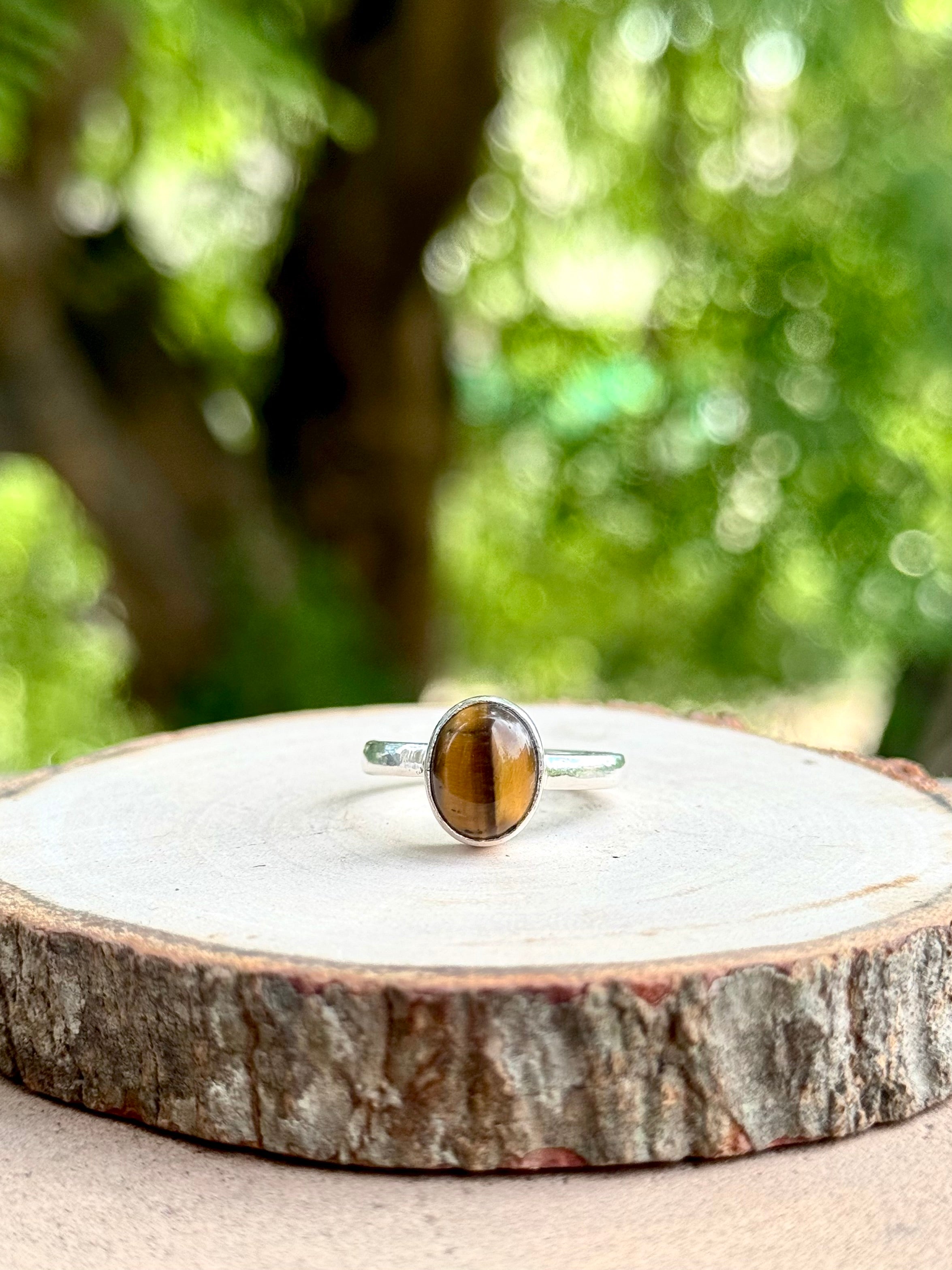 Tiger Eye Adjustable Ring