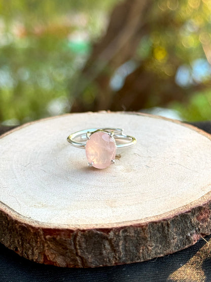 Rose Quartz Adjustable Ring