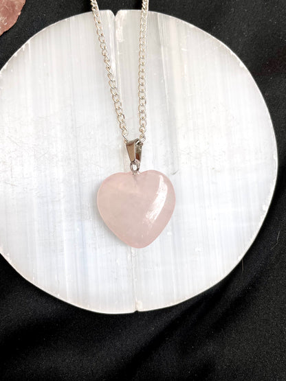 Rose Quartz Heart Pendant