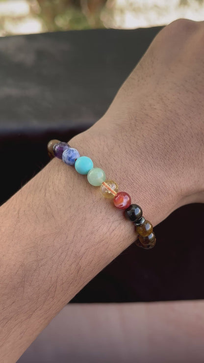 7 Chakra - Tiger Eye Bracelet