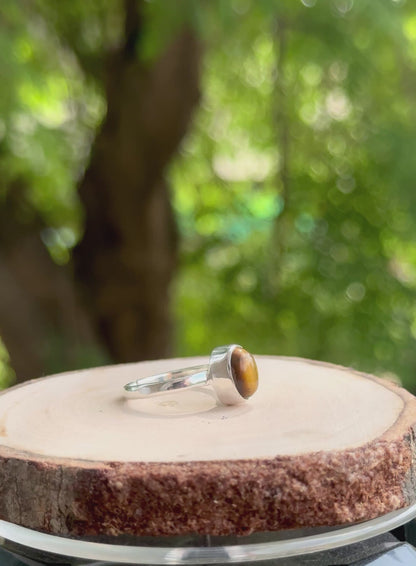 Tiger Eye Adjustable Ring